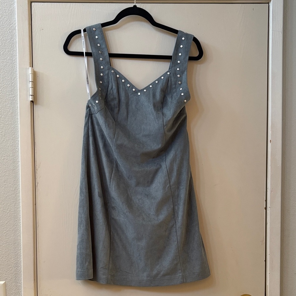 Somedays Lovin Gray Studded Mini Dress